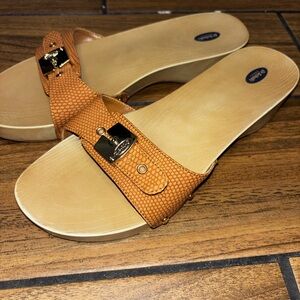 Dr. Scholls Women's Originalist Beige Flat Slide Sandals Size 9 Medium